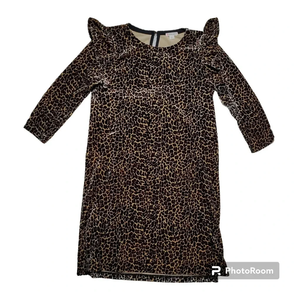 Crewcuts Leopard Print Velvet Dress‎
